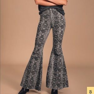 Free People Float On Snake Print High Rise Jeans
